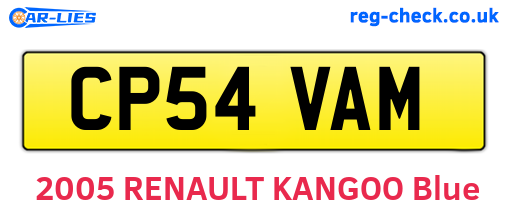 CP54VAM are the vehicle registration plates.