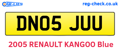 DN05JUU are the vehicle registration plates.