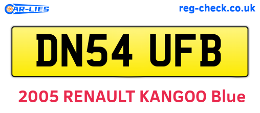 DN54UFB are the vehicle registration plates.