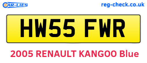 HW55FWR are the vehicle registration plates.