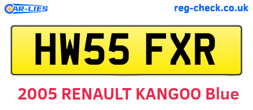 HW55FXR are the vehicle registration plates.