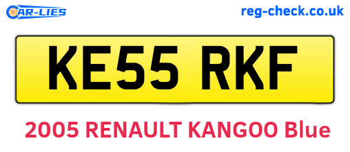 KE55RKF are the vehicle registration plates.