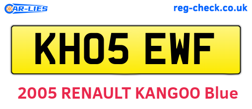 KH05EWF are the vehicle registration plates.