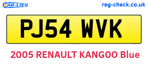 PJ54WVK are the vehicle registration plates.