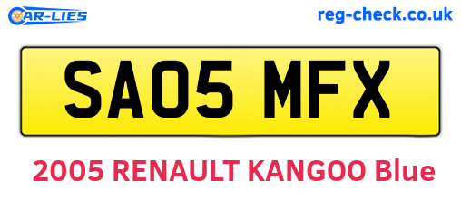 SA05MFX are the vehicle registration plates.