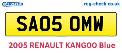 SA05OMW are the vehicle registration plates.