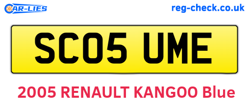 SC05UME are the vehicle registration plates.