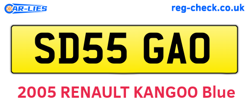 SD55GAO are the vehicle registration plates.