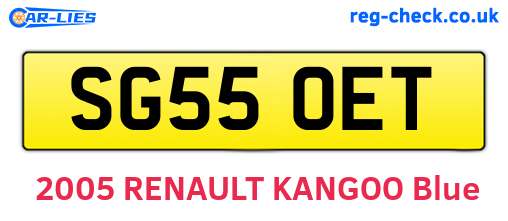 SG55OET are the vehicle registration plates.