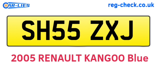 SH55ZXJ are the vehicle registration plates.