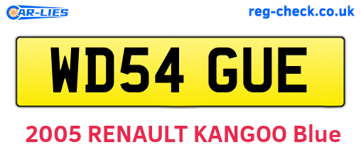 WD54GUE are the vehicle registration plates.