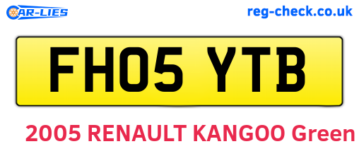 FH05YTB are the vehicle registration plates.