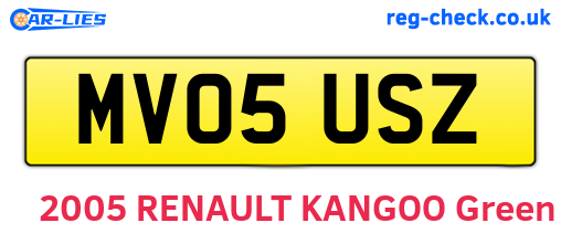 MV05USZ are the vehicle registration plates.