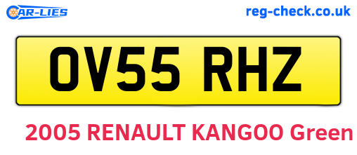 OV55RHZ are the vehicle registration plates.