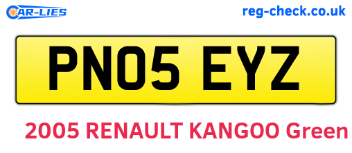 PN05EYZ are the vehicle registration plates.