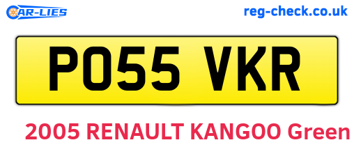 PO55VKR are the vehicle registration plates.