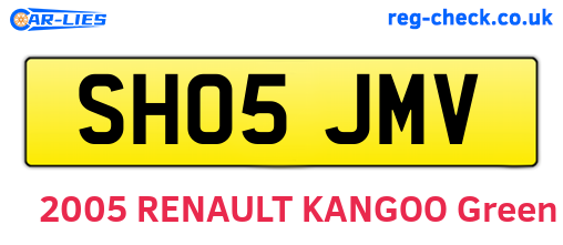 SH05JMV are the vehicle registration plates.