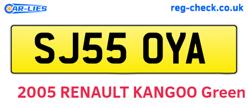 SJ55OYA are the vehicle registration plates.