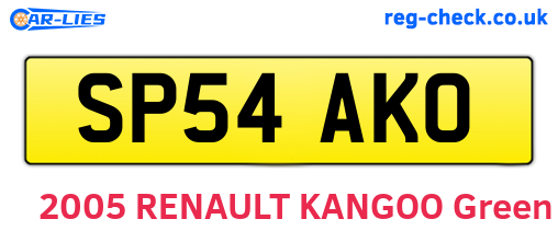 SP54AKO are the vehicle registration plates.