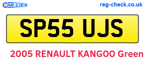 SP55UJS are the vehicle registration plates.