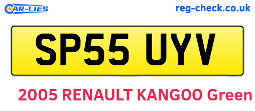 SP55UYV are the vehicle registration plates.