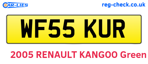 WF55KUR are the vehicle registration plates.