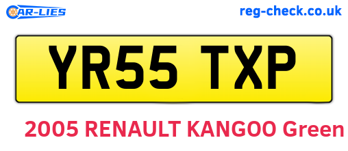 YR55TXP are the vehicle registration plates.