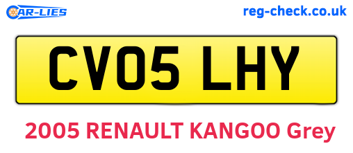 CV05LHY are the vehicle registration plates.