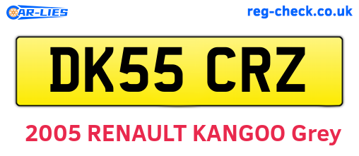 DK55CRZ are the vehicle registration plates.