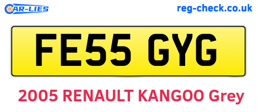 FE55GYG are the vehicle registration plates.