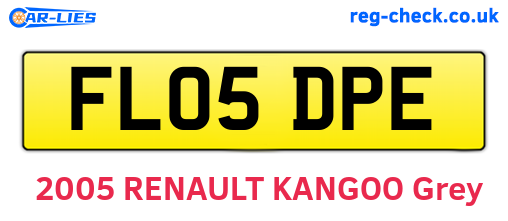 FL05DPE are the vehicle registration plates.