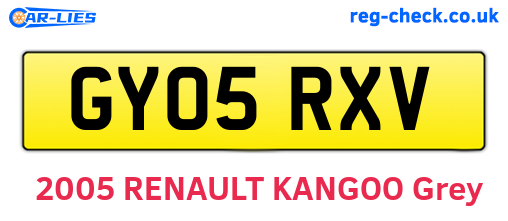 GY05RXV are the vehicle registration plates.