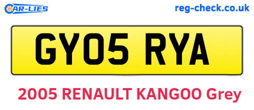 GY05RYA are the vehicle registration plates.