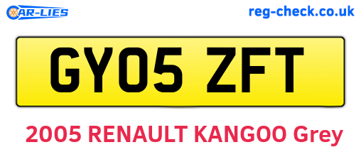 GY05ZFT are the vehicle registration plates.