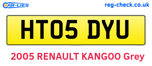 HT05DYU are the vehicle registration plates.