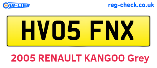 HV05FNX are the vehicle registration plates.