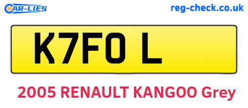 K7FOL are the vehicle registration plates.