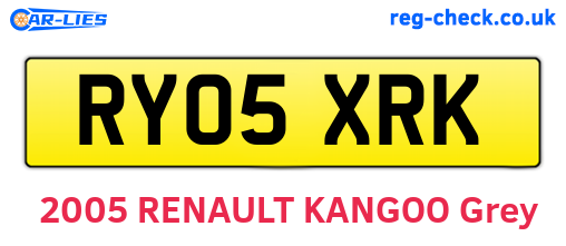 RY05XRK are the vehicle registration plates.