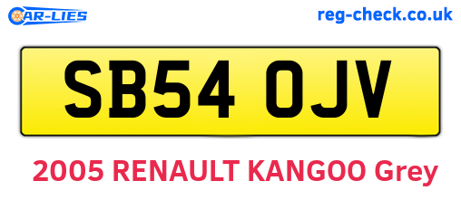 SB54OJV are the vehicle registration plates.