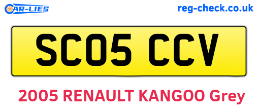 SC05CCV are the vehicle registration plates.