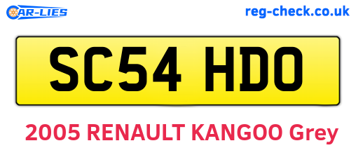 SC54HDO are the vehicle registration plates.