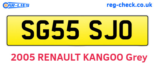 SG55SJO are the vehicle registration plates.