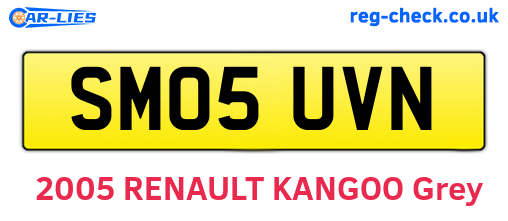 SM05UVN are the vehicle registration plates.