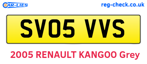 SV05VVS are the vehicle registration plates.