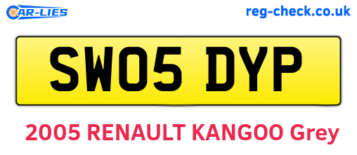 SW05DYP are the vehicle registration plates.
