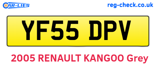 YF55DPV are the vehicle registration plates.