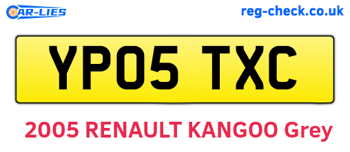 YP05TXC are the vehicle registration plates.