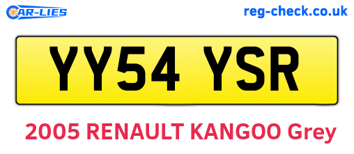 YY54YSR are the vehicle registration plates.