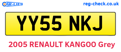 YY55NKJ are the vehicle registration plates.