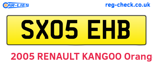 SX05EHB are the vehicle registration plates.